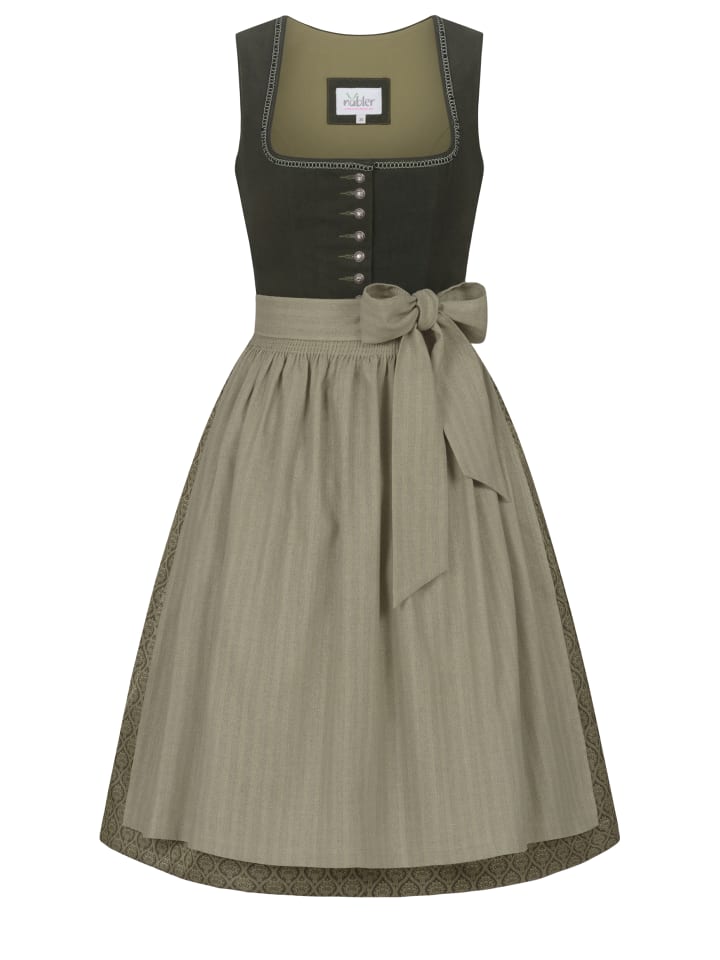 Nübler Midi Dirndl Feli in Dunkelgrün günstig kaufen