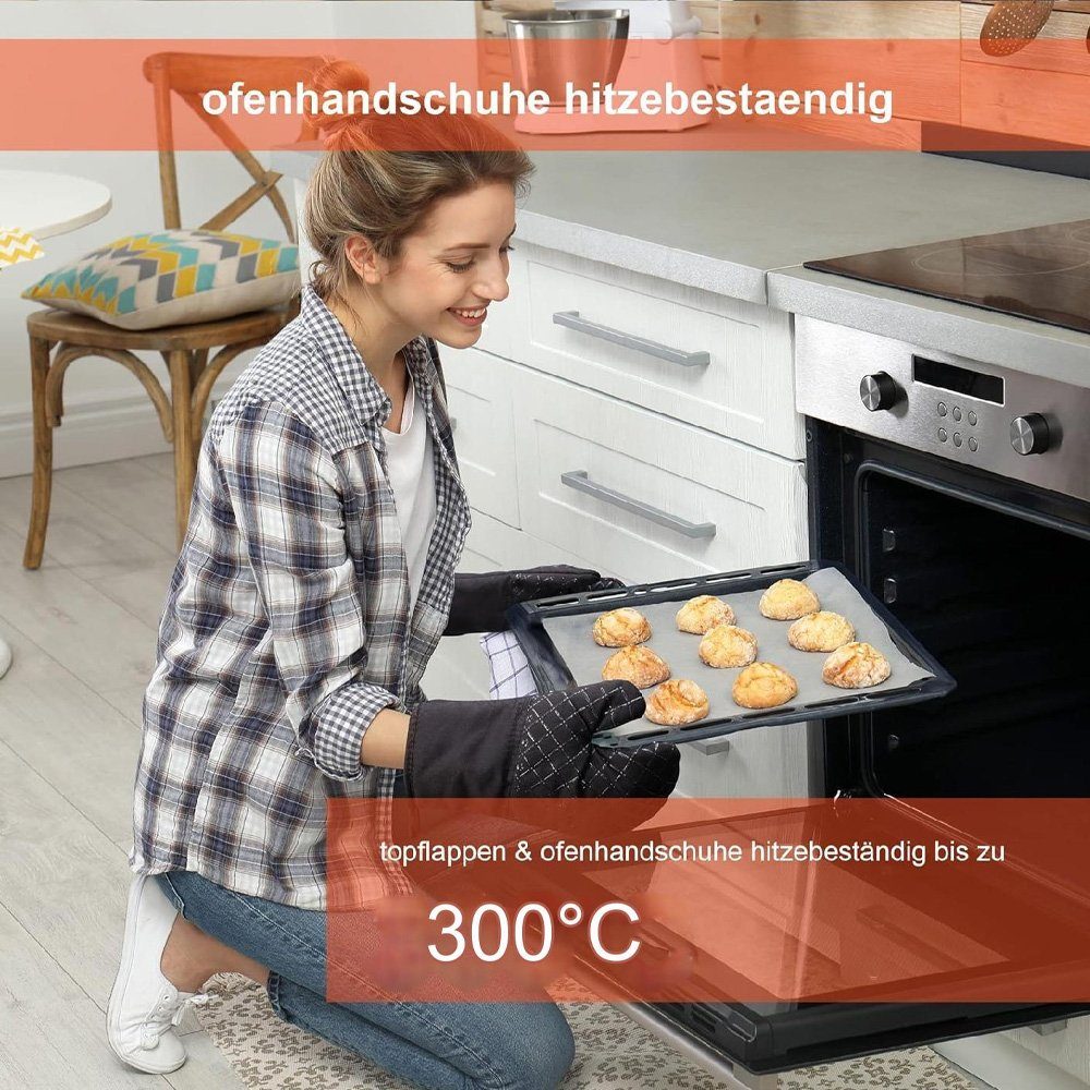 Tian Dee Topfhandschuhe Topflappen Handschuh, Ofenhandschuhe Hitzebestaendig, rutschfeste