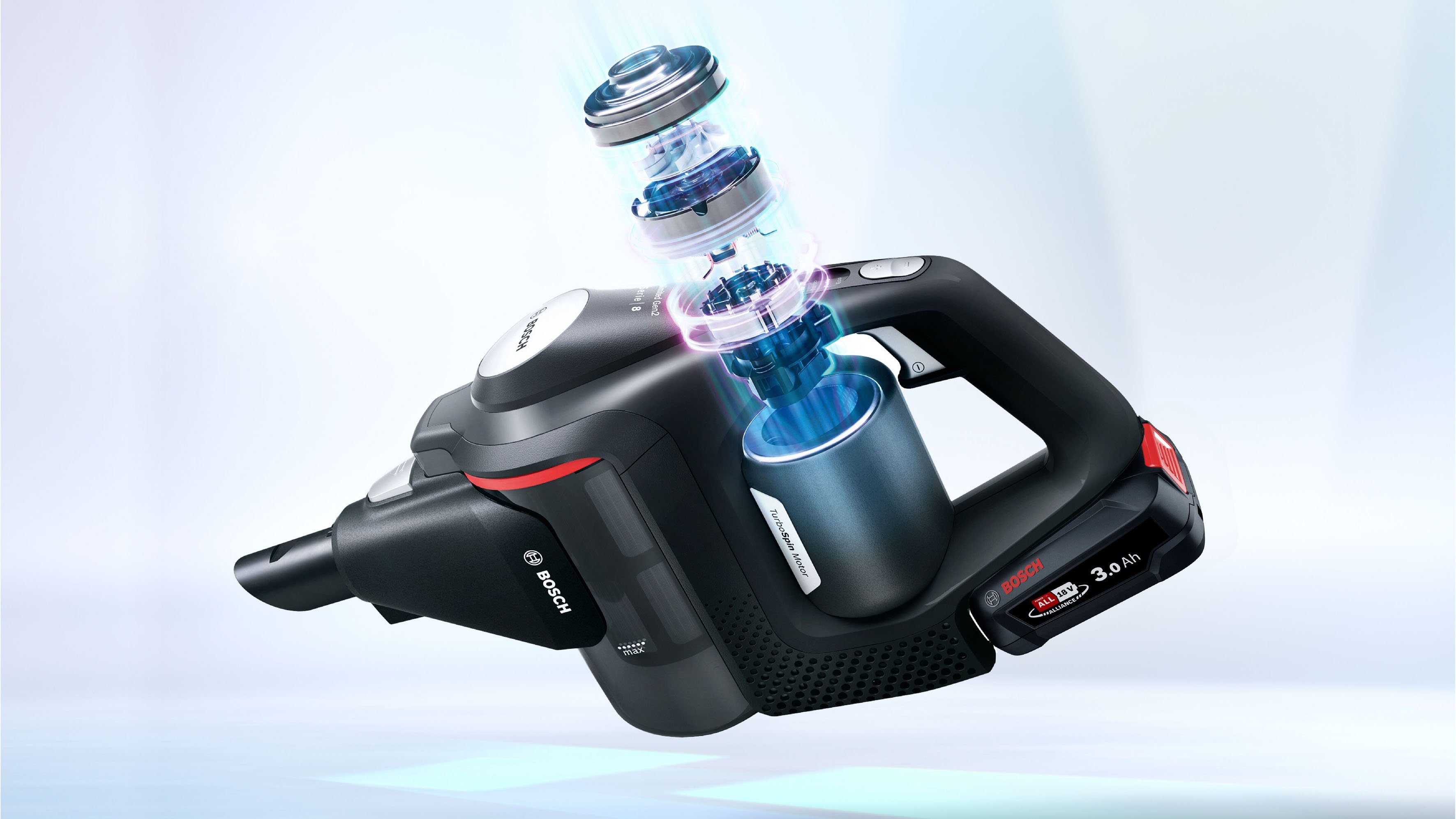 BOSCH Akku-Stielstaubsauger BKS8214T Unlimited Serie, 8 Gen2, beutellos, 45 Min Laufzeit, inkl. elektrische Minidüse und flexibler Fugendüse