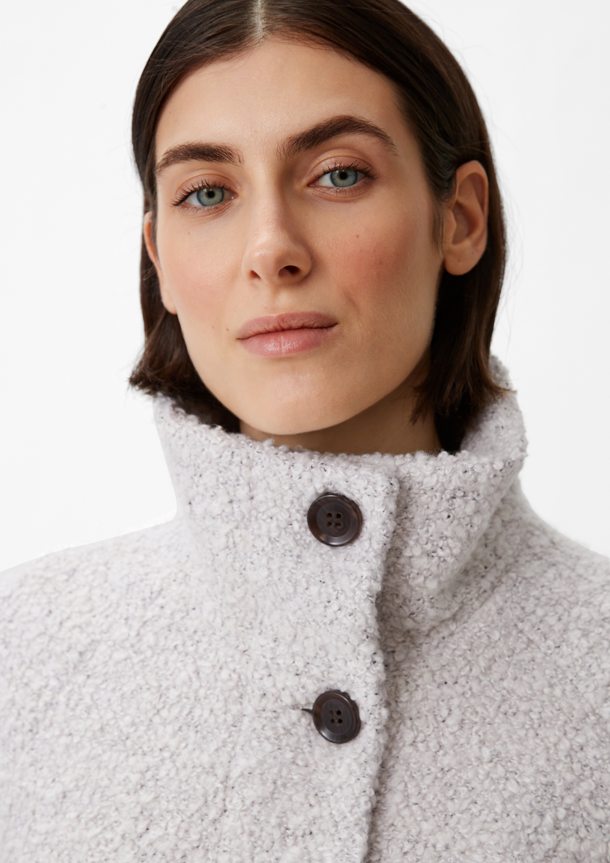Jacke aus Bouclé - helles beige
