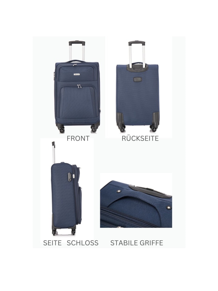 Cheffinger 3 Tlg. Kofferset aus Stoff in Blau günstig kaufen 3
