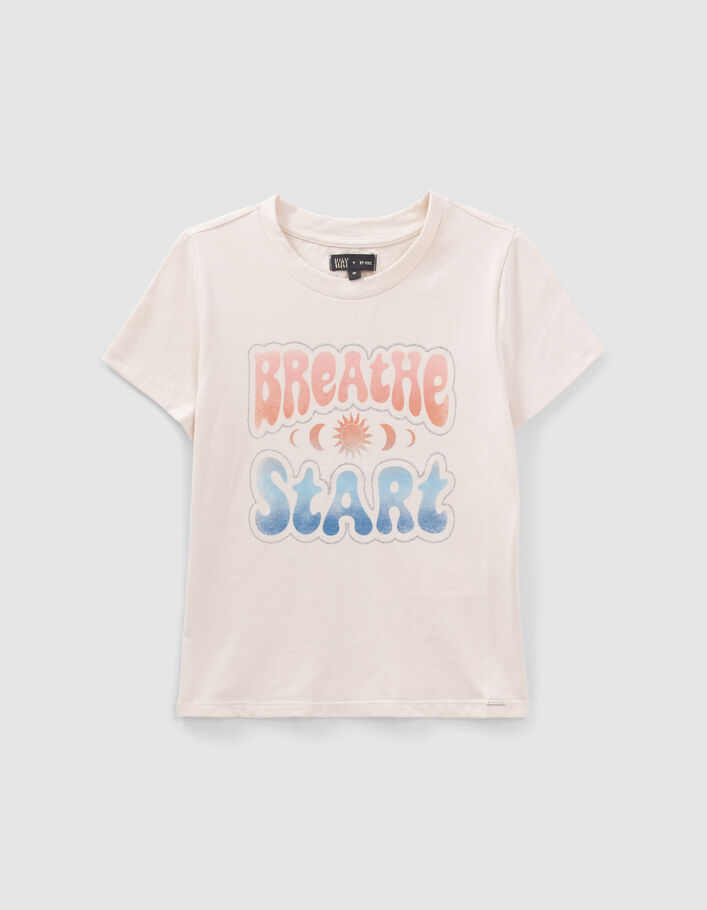 T-shirt écru à message style vintage fille