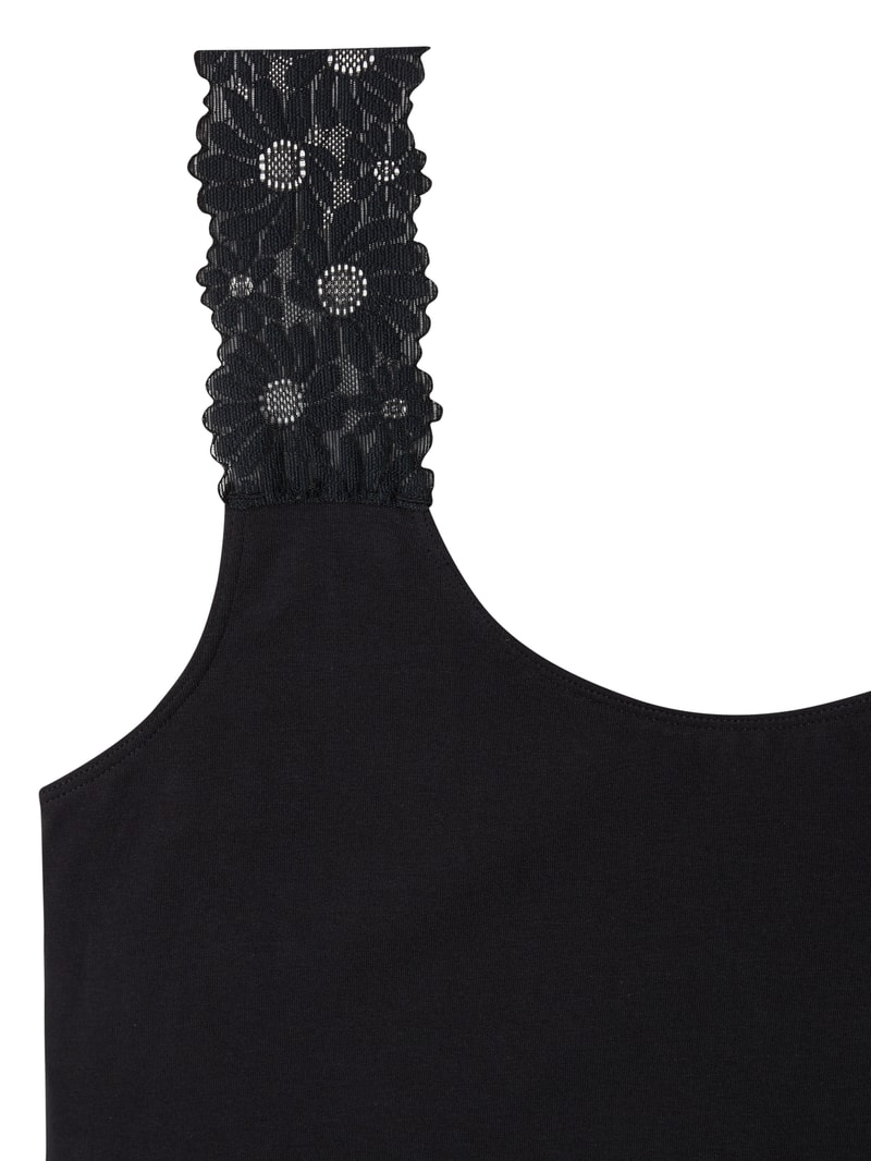 Unterhemd mit Spitze in schwarz