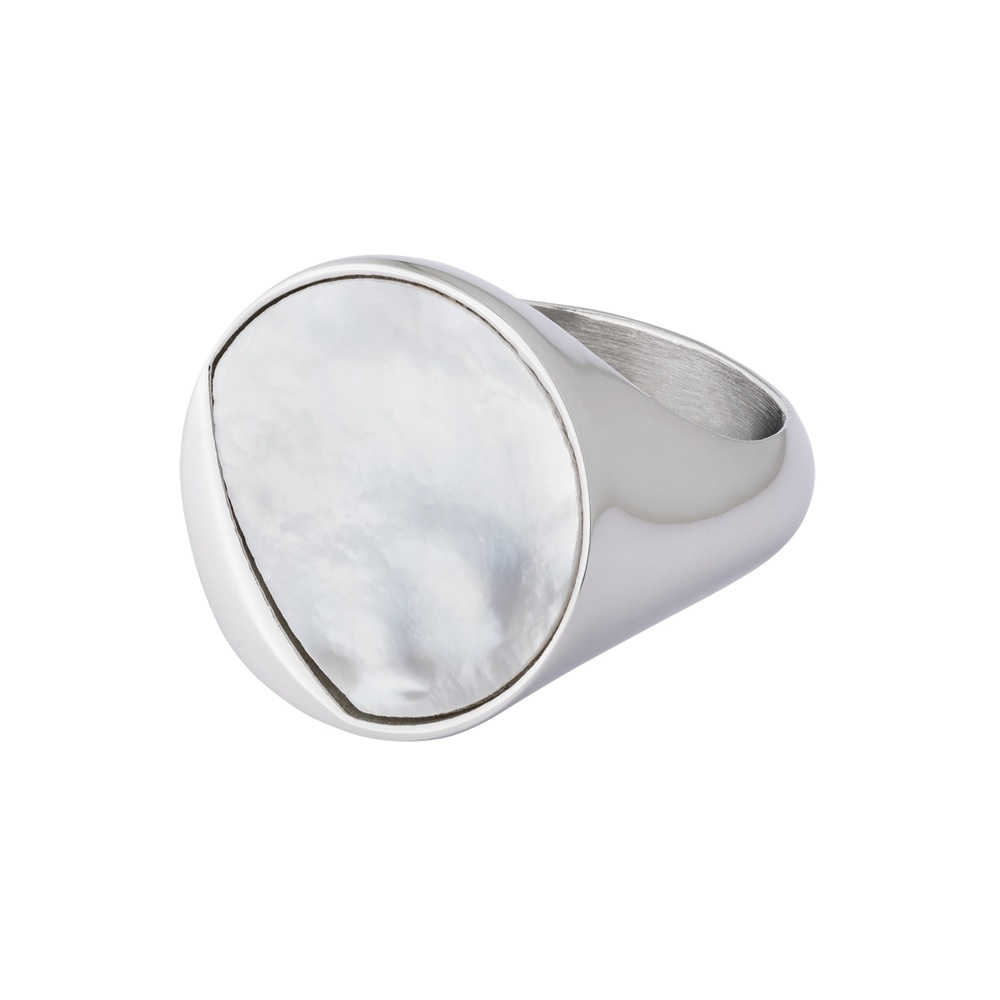 Pippa&Jean Bague en acier inoxydé Acier inoxydable Nacre en Argent Bague