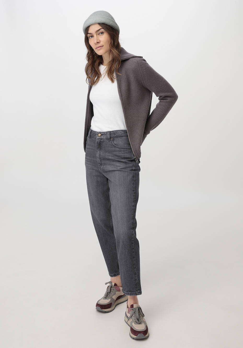 Strickjacke aus Bio-Merinowolle mit Kaschmir