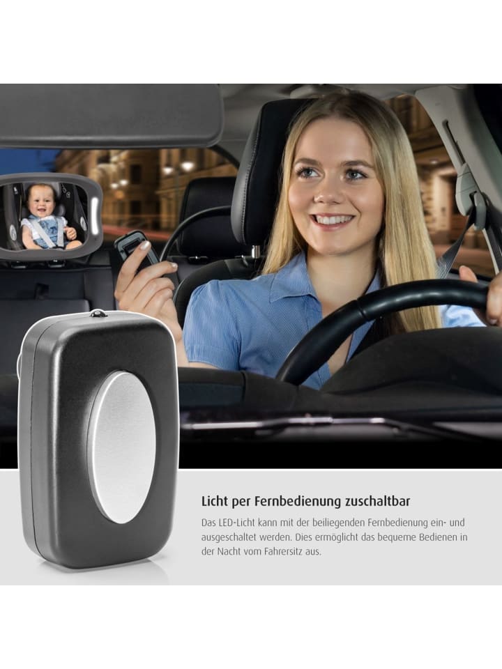 Reer BabyView LED Auto-Sicherheitsspiegel mit Licht in Grau ab 0 Monate günstig kaufen onesize