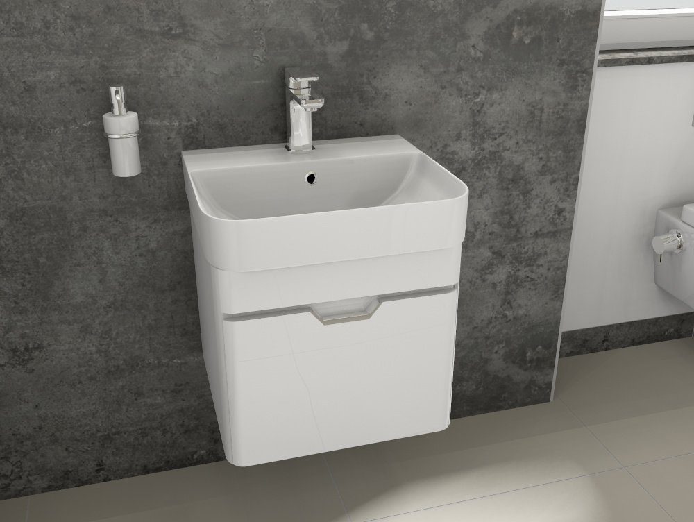 Aqua Bagno Badmöbel-Set Aqua Bagno Bad-Set Piccolo Gäste-WC-Set Gästebad, (2-St)