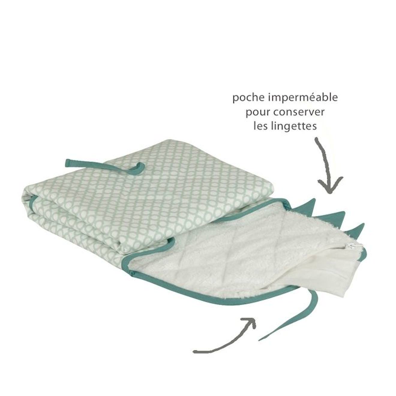Tapis à langer en coton bio* Crocodile vert