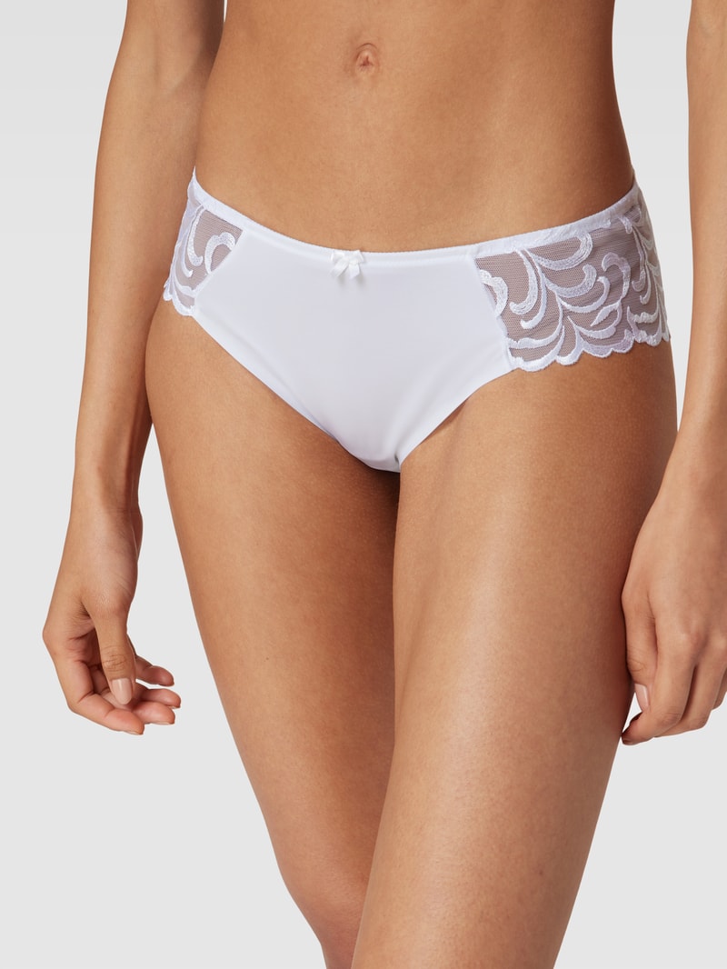 Slip mit Spitzenbesatz Modell 'Modern Finesse' in weiß