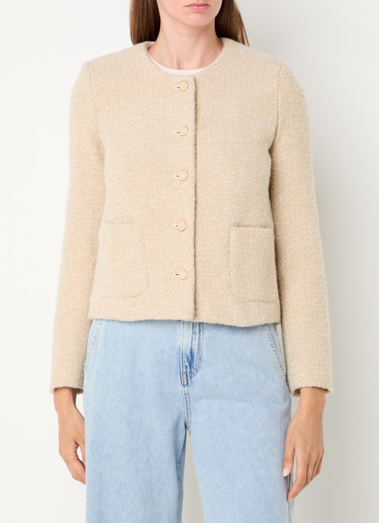Jachetă Malia din tweed de la Gerard Darel cu inserții din lurex și buzunare cu aplicații.
