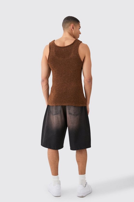 Strukturierter Bouclee Muscle-Fit Pullunder