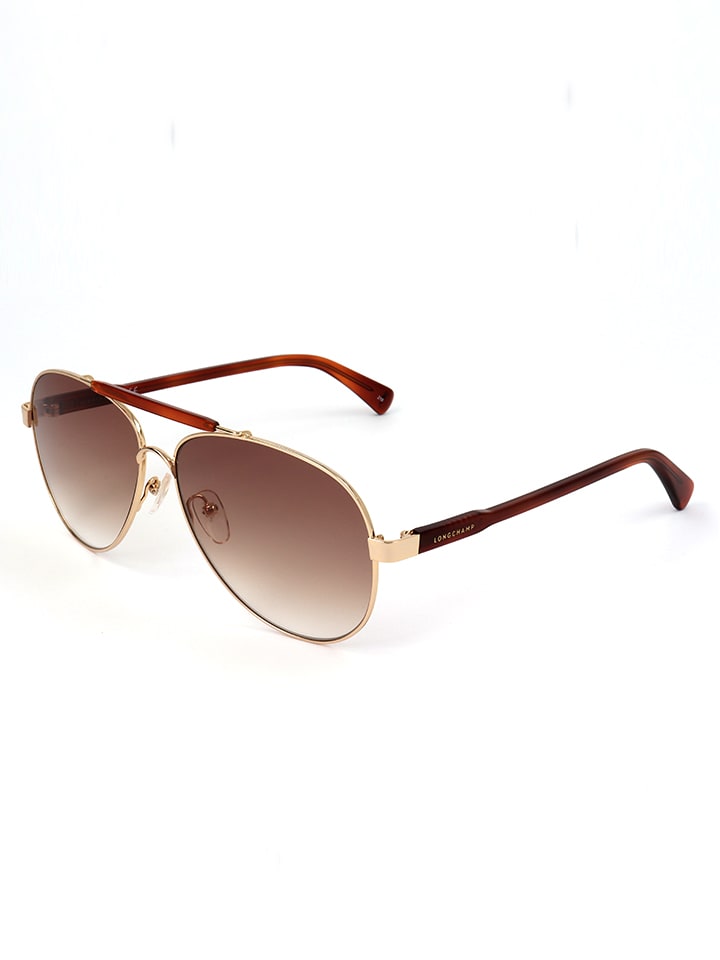 Longchamp Damen-Sonnenbrille in Gold/ Hellbraun günstig kaufen 61