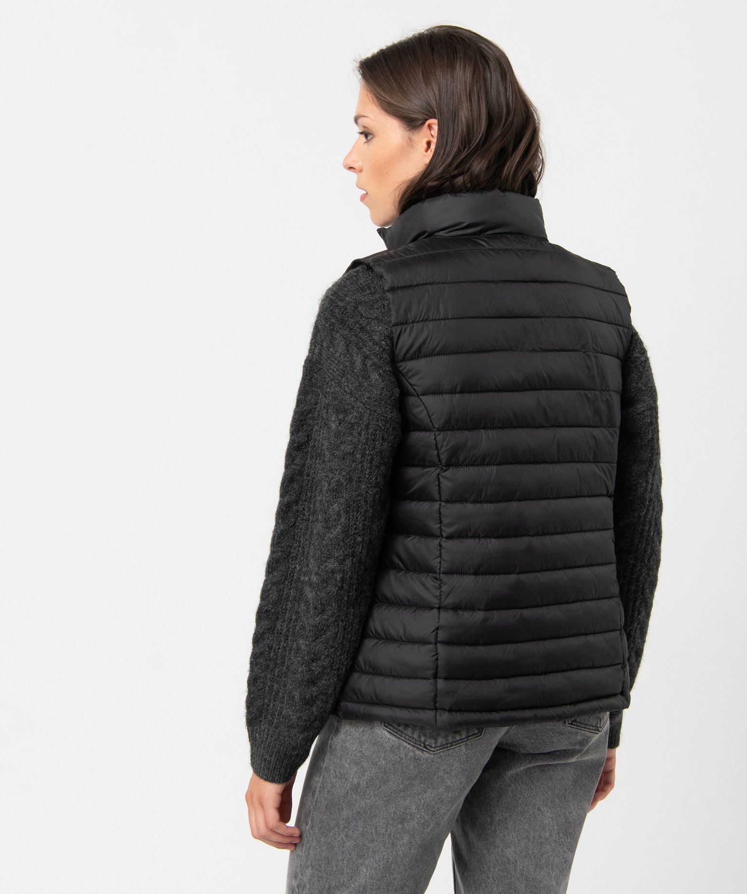 Doudoune sans manches avec col montant femme noir | GEMO