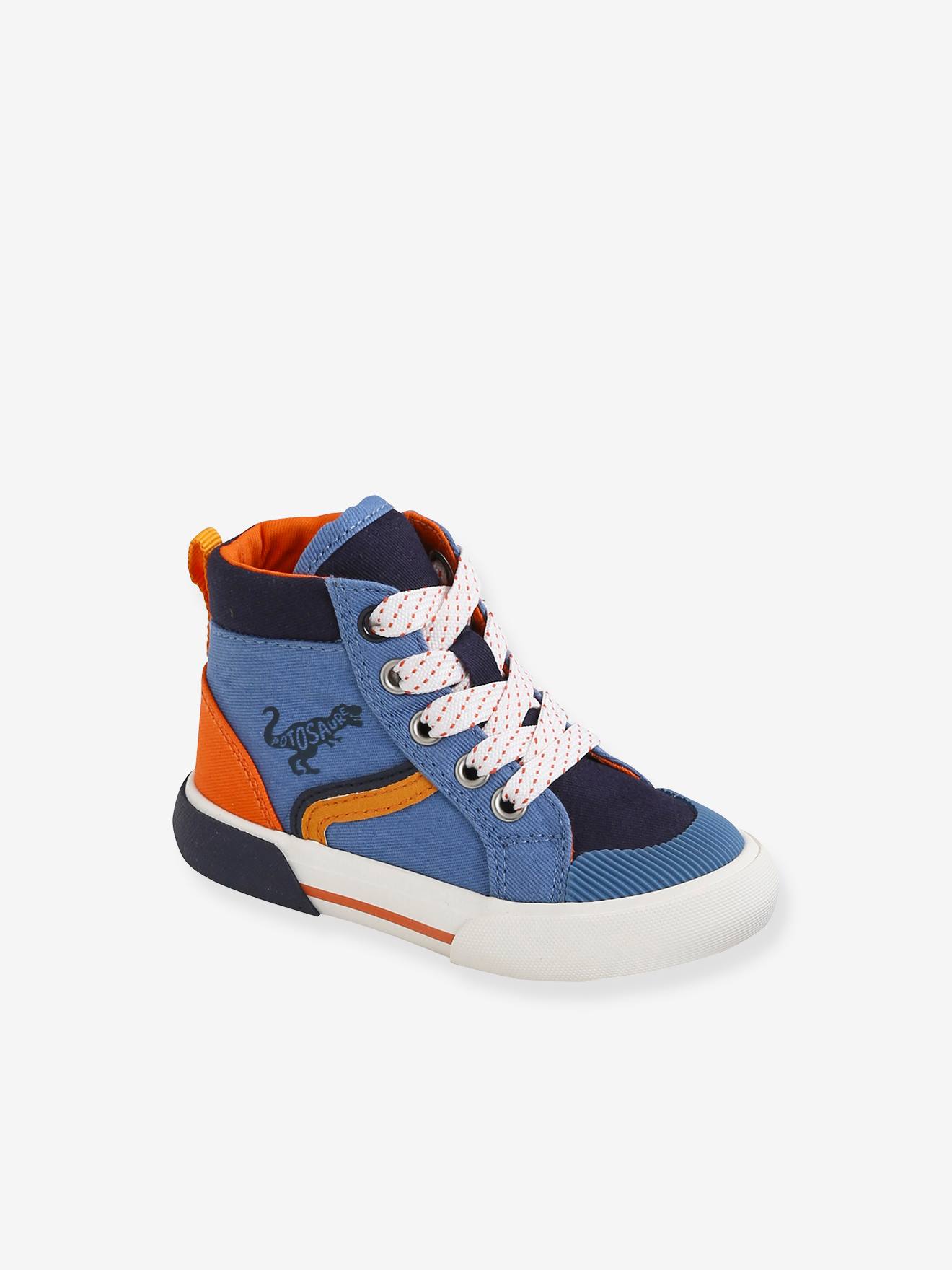 Vertbaudet Baby High-Sneakers mit Schnürung & Reißverschluss - blau
