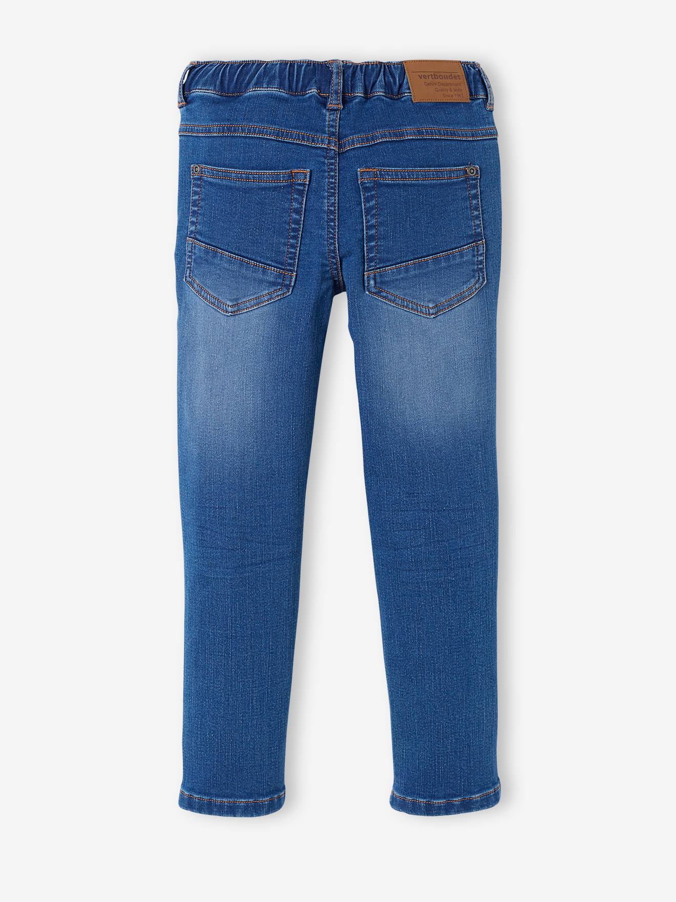 Slim en molleton effet denim garçon facile à enfiler stone