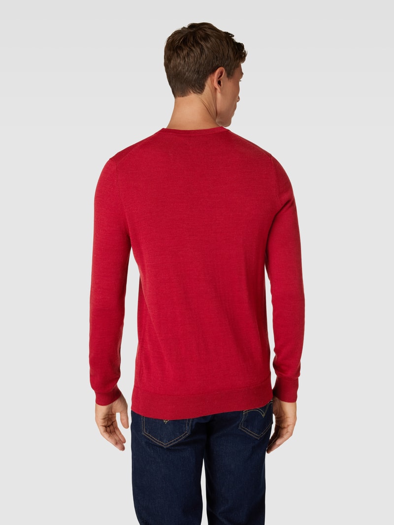 Longsleeve aus Woll-Mix in rot meliert
