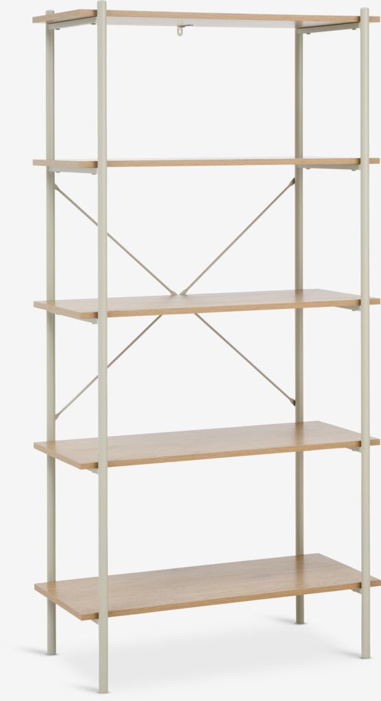 VANDBORG VANDBORG bokhylle med 5 hyller i eik/beige farge