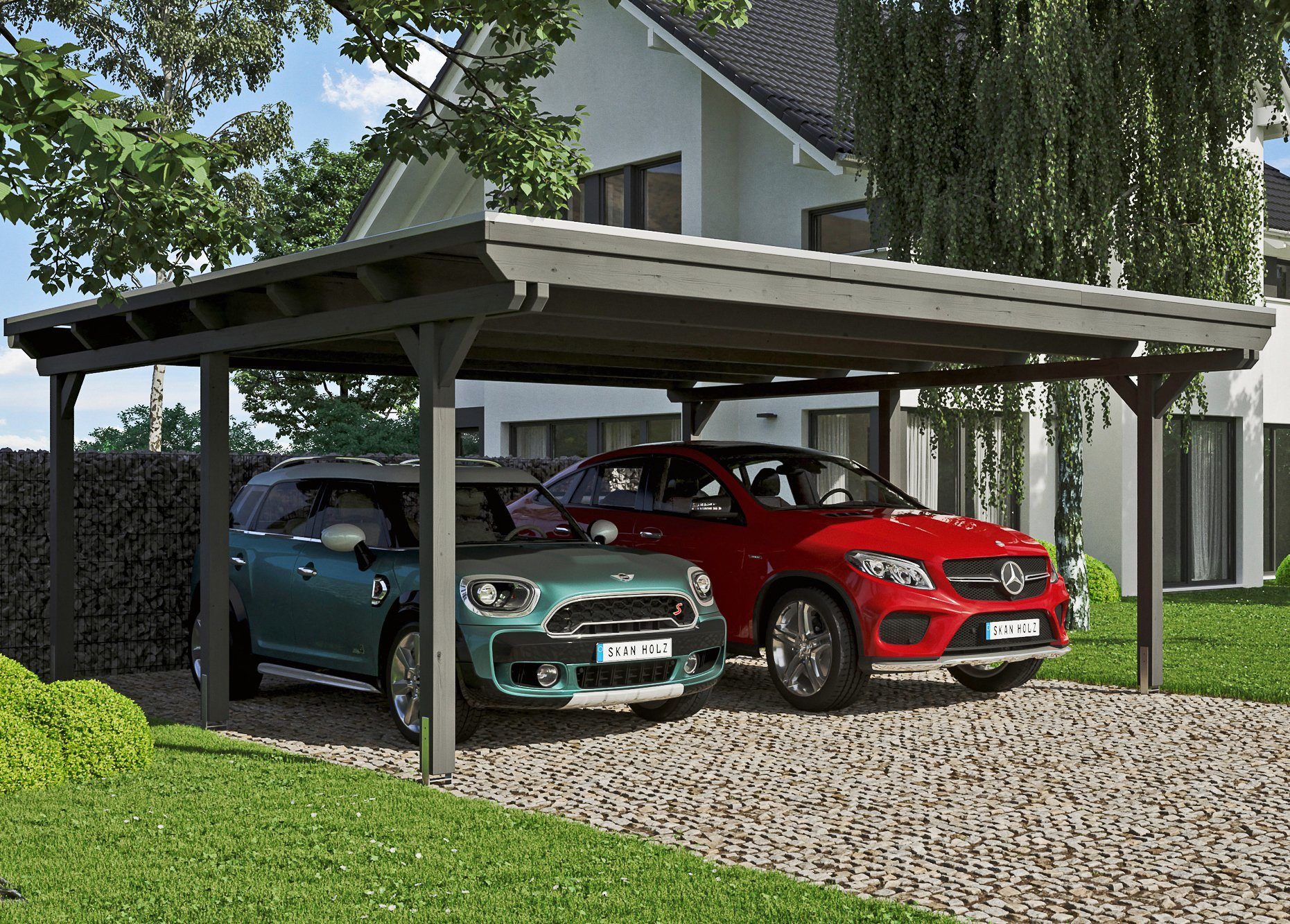 Skanholz Doppelcarport Emsland, BxT: 613x604 cm, 223 cm Einfahrtshöhe