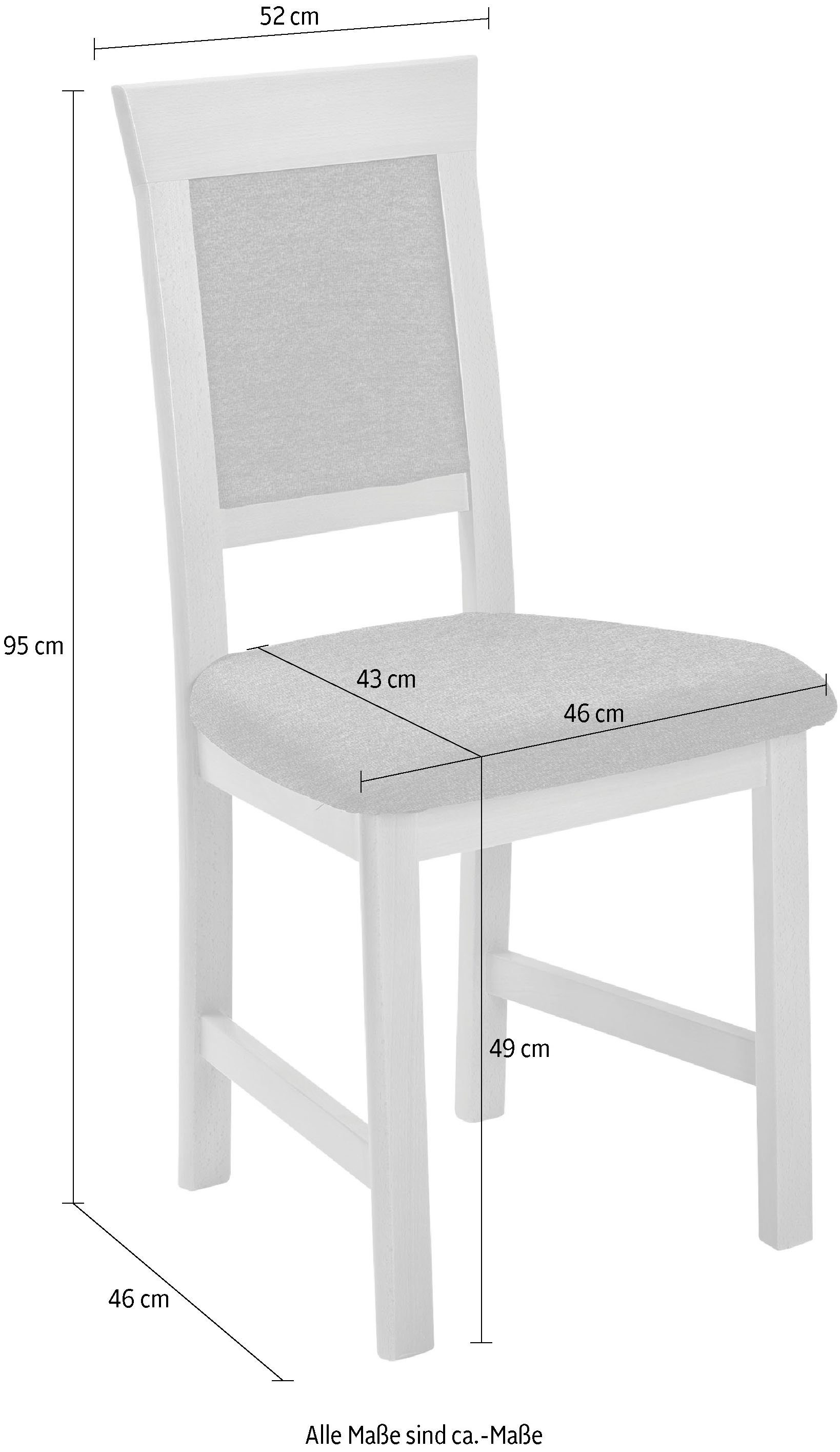 SCHÖSSWENDER 4-Fußstuhl Isar (Set, 2 St), Gestell aus Massivholz