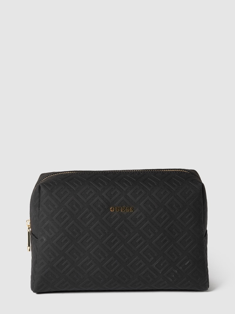 Kosmetiktasche mit Strukturmuster in schwarz