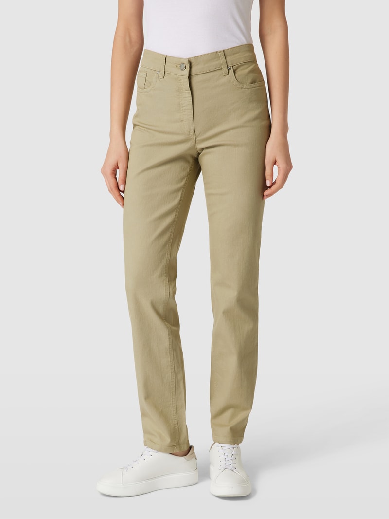 Jeans im 5-Pocket-Design Modell 'CORA' in khaki
