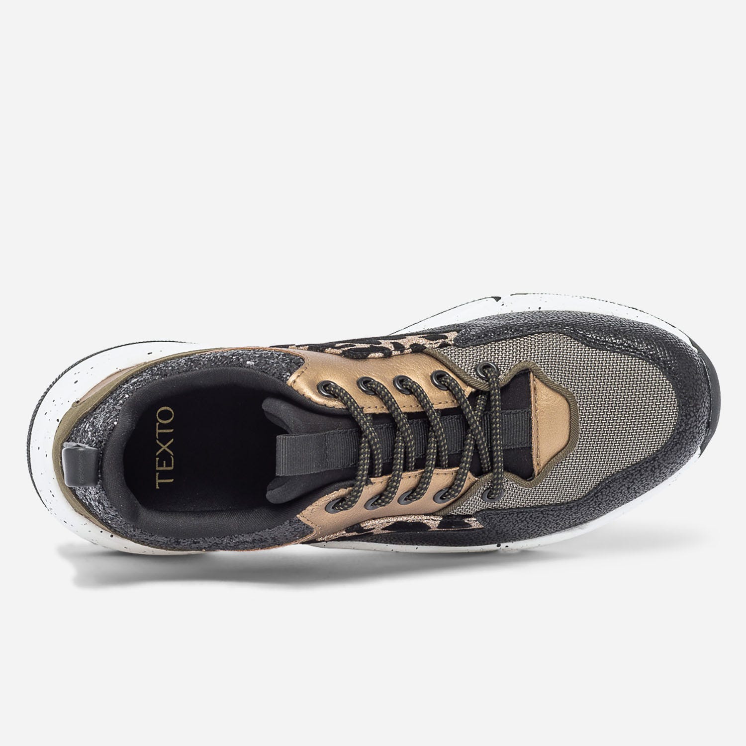 Dad shoes TEXTO kaki, or, noir