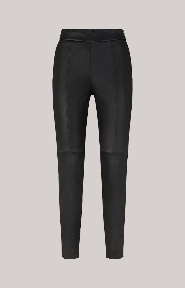 Leder-Jeggings in Schwarz