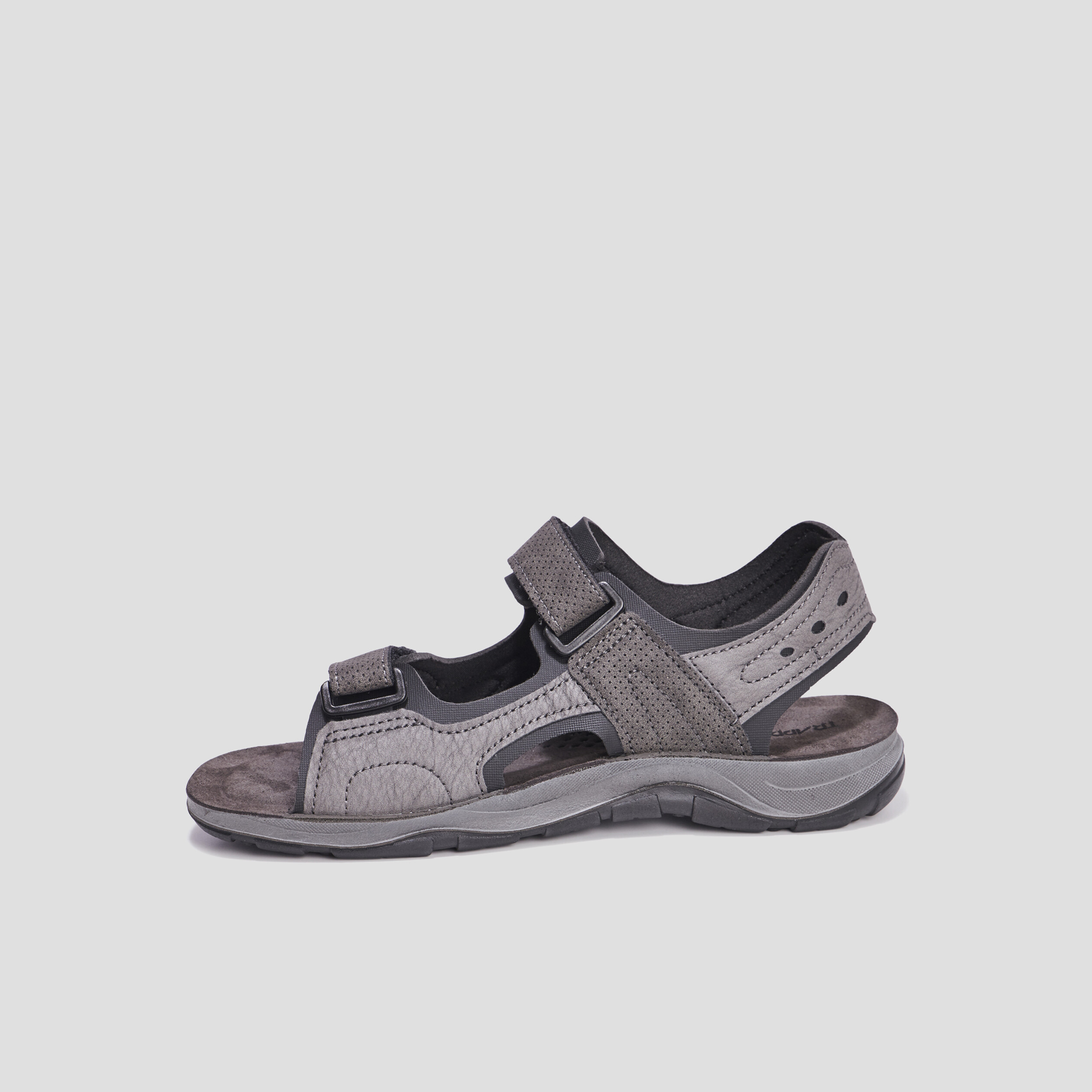 Sandales à scratchs en cuir Trappeur gris foncé homme | La Halle