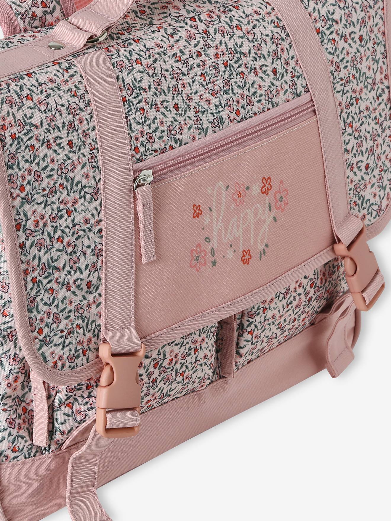 Cartable + trousse fleurie 