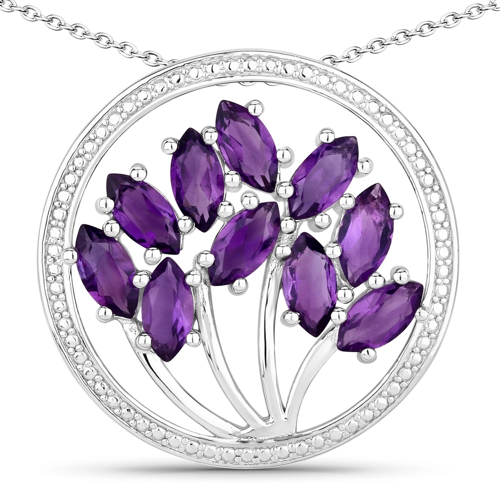 Rafaela Donata Chaîne Tree of Life Argent sterling Améthyste en Argent Bijoux