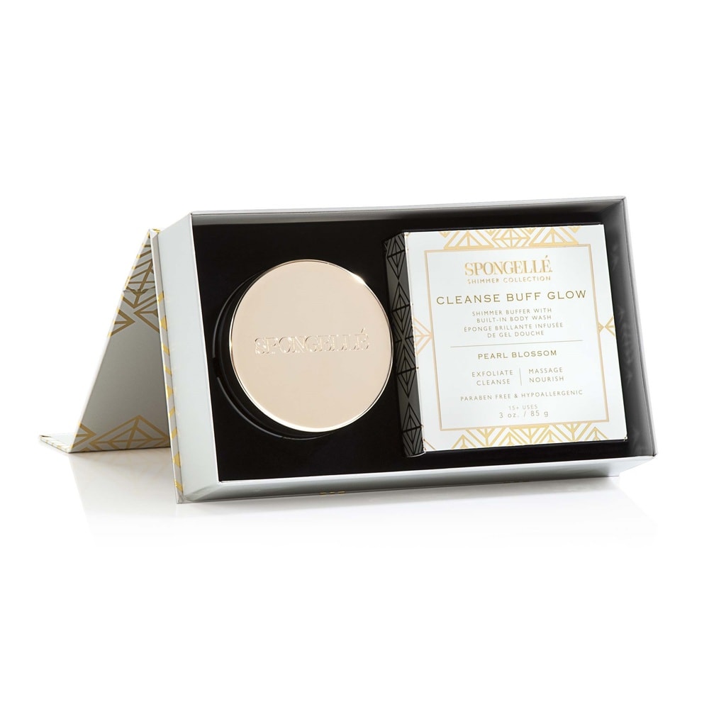 spongelle SHIMMER GIFT SET - PEARL BLOSSOM SILVER Coffret cadeau chatoyant
