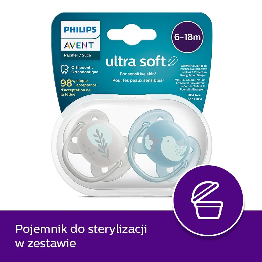 Avent Πιπίλα Ultra Soft 6-18 μηνών, ουδέτερη