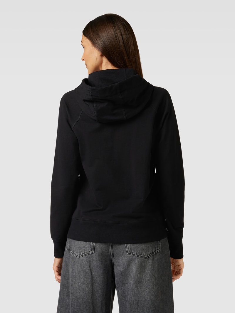 Sweatjacke mit Reißverschluss und Tunnelzug in schwarz
