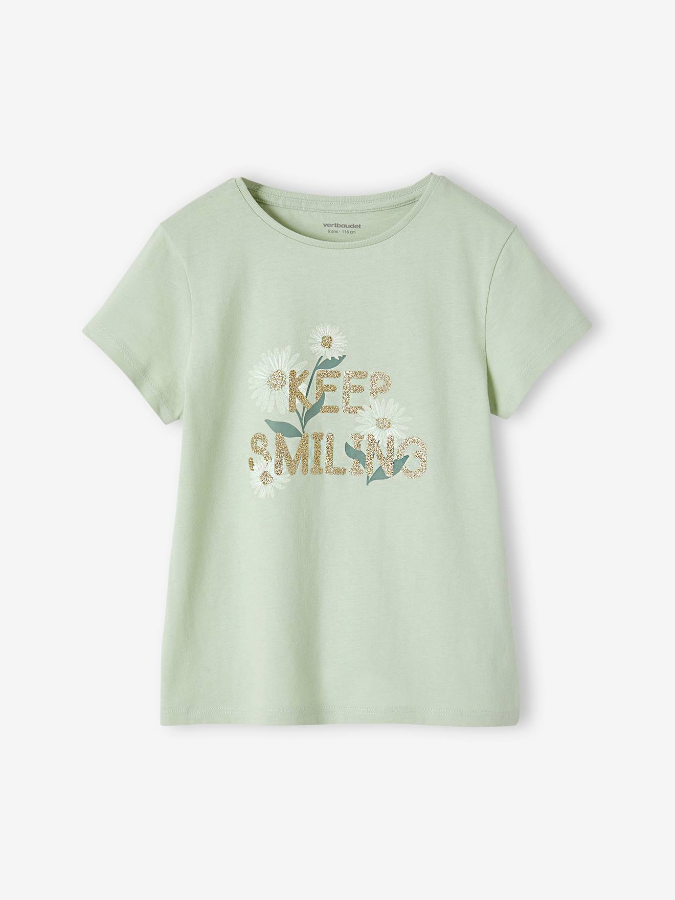Vertbaudet 3er-Pack Mädchen T-Shirts, Glanzdetails BASIC Oeko-Tex - himbeer