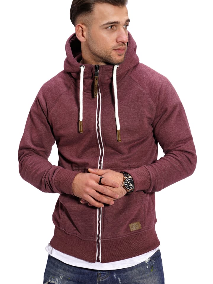 behype Sweatjacke BHTANSER in weinrot günstig kaufen