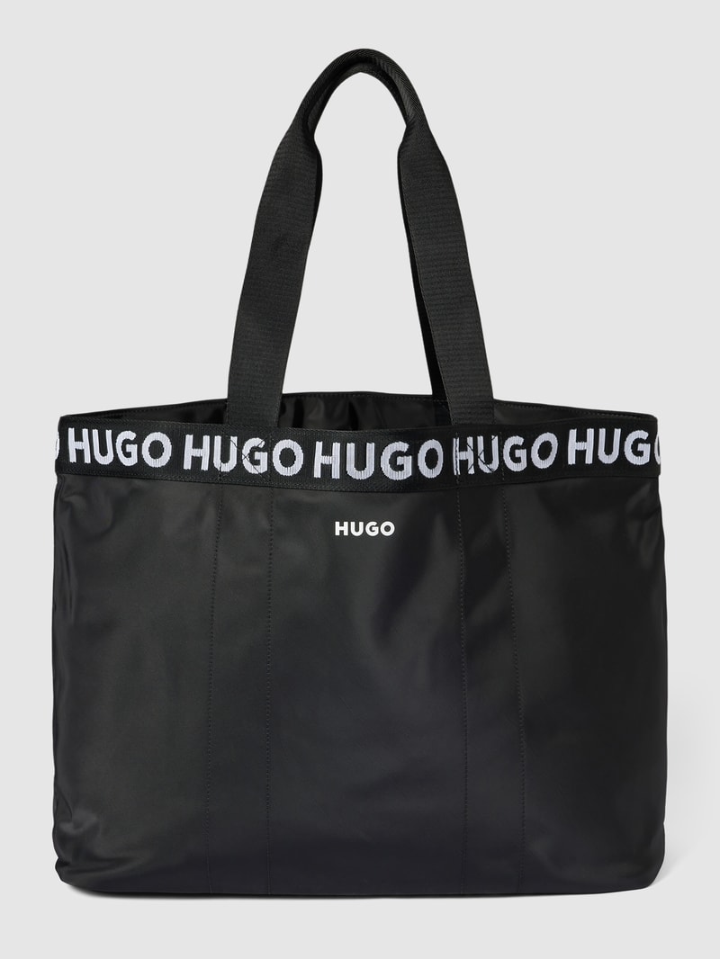 Tote Bag mit Logo-Details Modell 'Becky' in schwarz