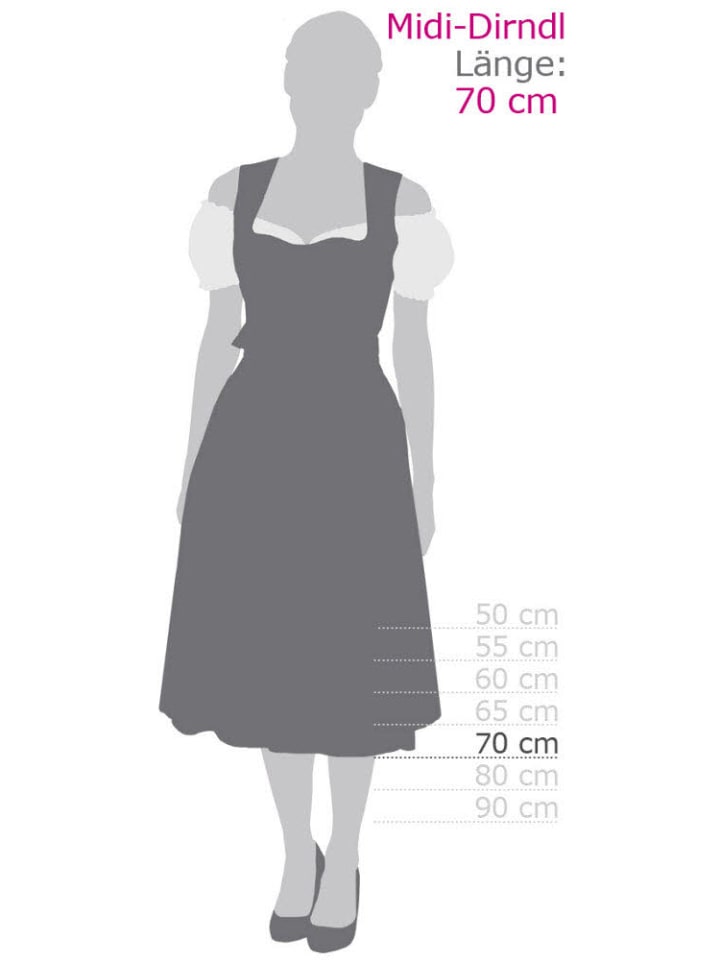 Nübler Midi Dirndl Helene in Silber günstig kaufen 40