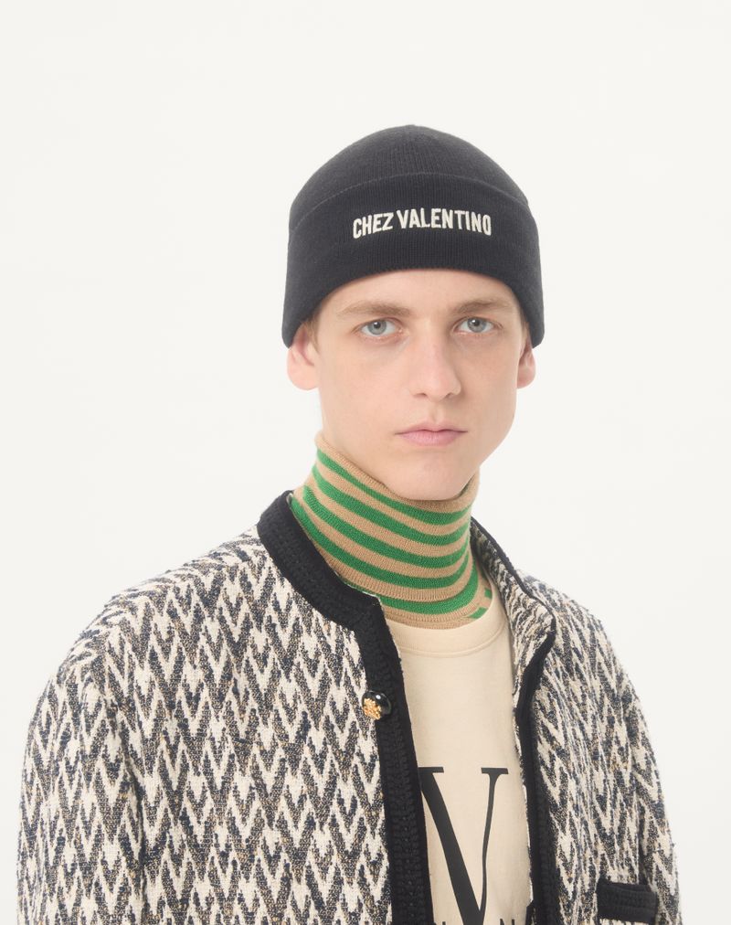 Strikket hue fra Chez Valentino i uld