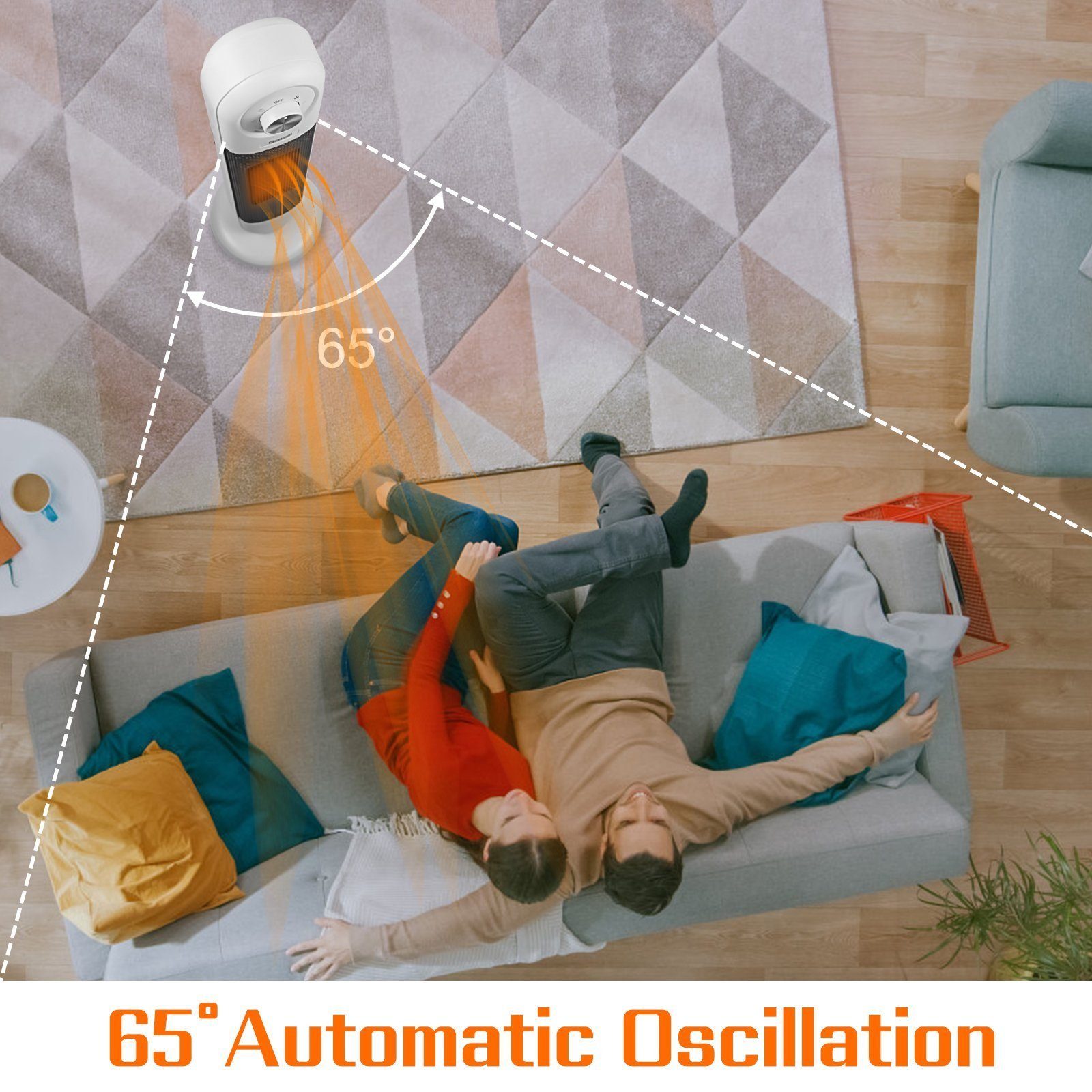 Gotoll Heizlüfter 2001, 2000W Keramikheizlüfter Heizgerät Ventilatorfunktion Oszillation leise