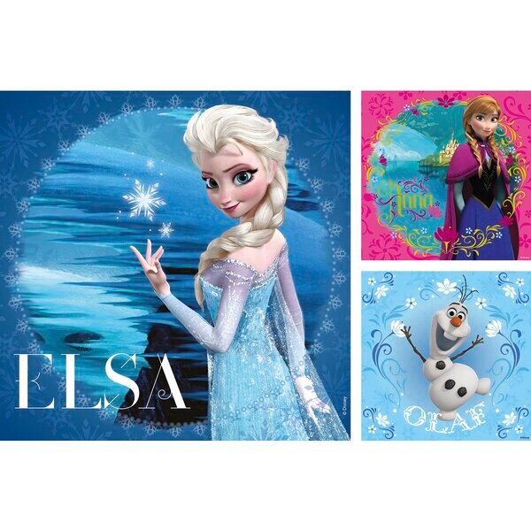 Quebra-cabeça Frozen 3 em 1