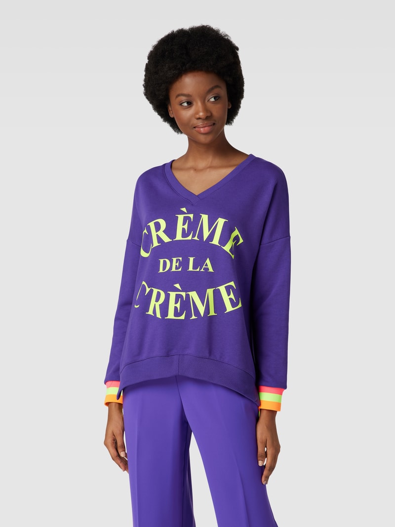 Sweatshirt mit Statement-Print in lila