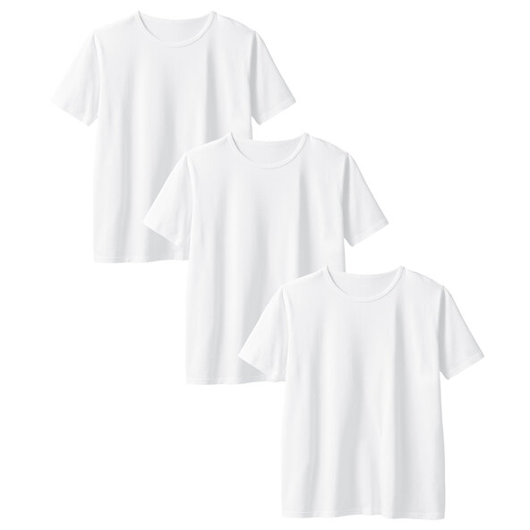 T-Shirts, weiß, 3er Set
