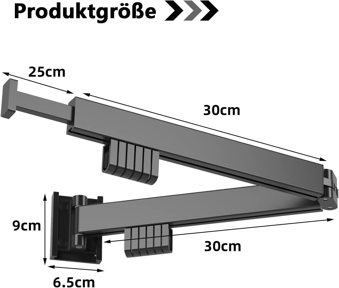 Sarfly Wäscheständer Wäscheständer Versenkbar, Wandmontierter Kleiderständer, Platzsparend, mit Handtuchhalter für Balkon,Wäsche, Schlafzimmer