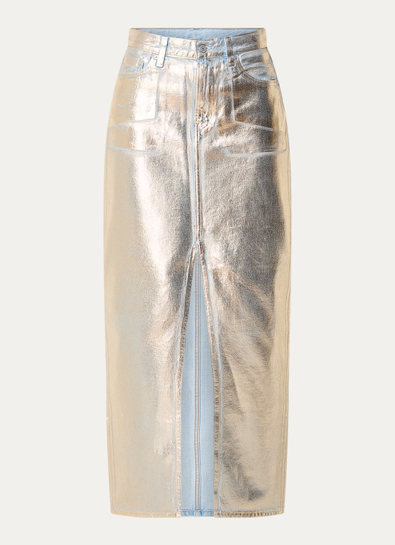 Fustă midi Levi's din denim cu finisaj metalic.