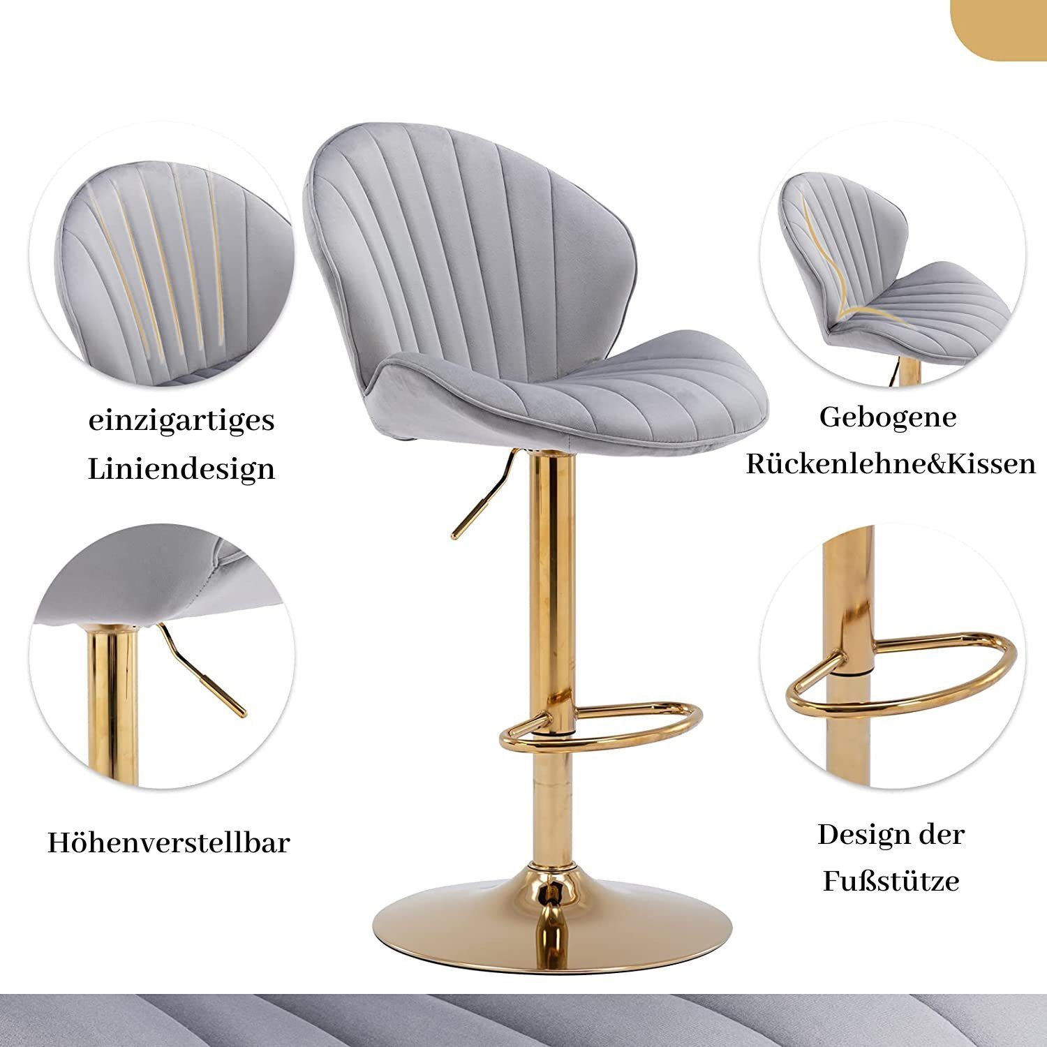 WAHSON OFFICE CHAIRS Barhocker 2er Set Barstuhl Bistrohocker mit Lehne