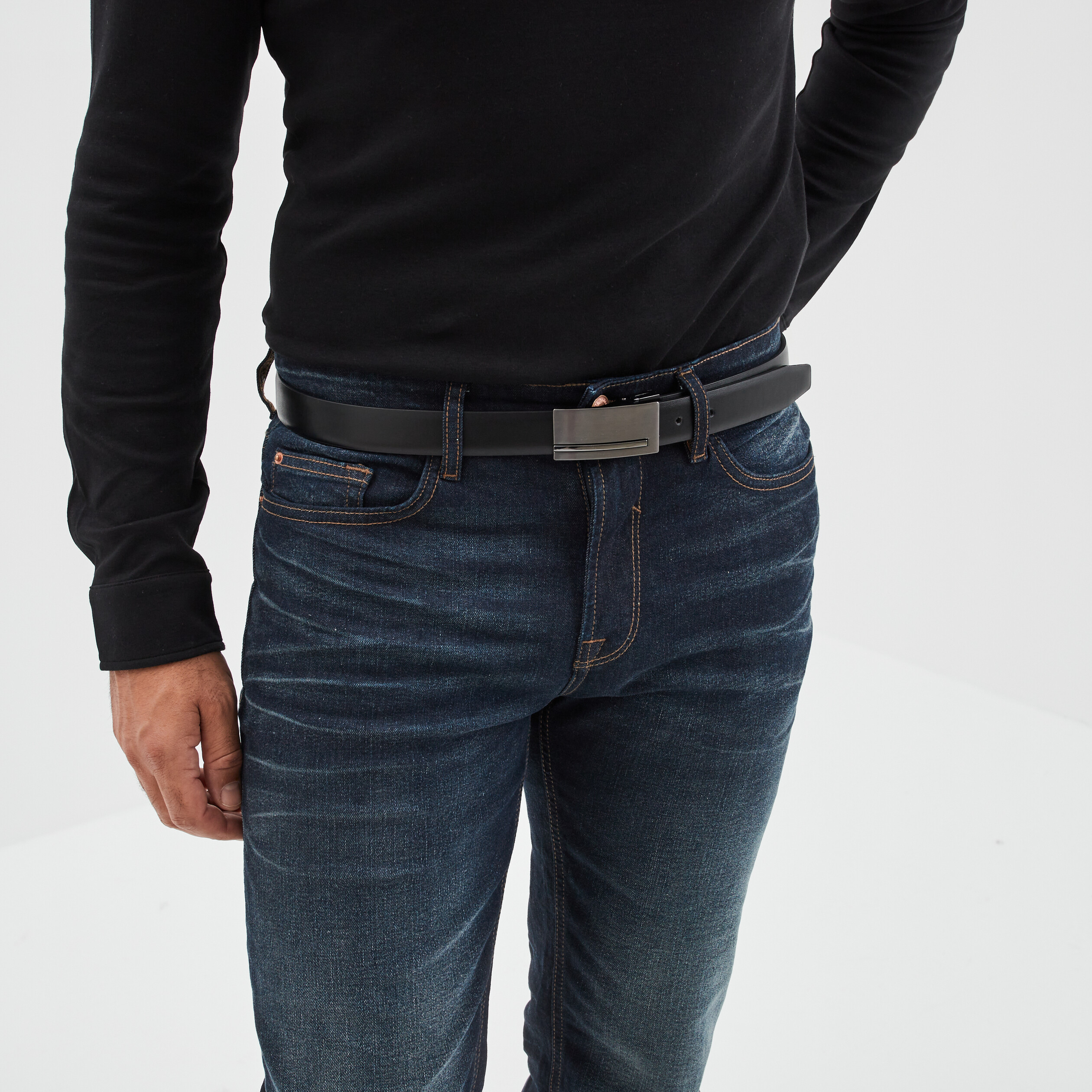 Ceinture réversible noir homme | La Halle