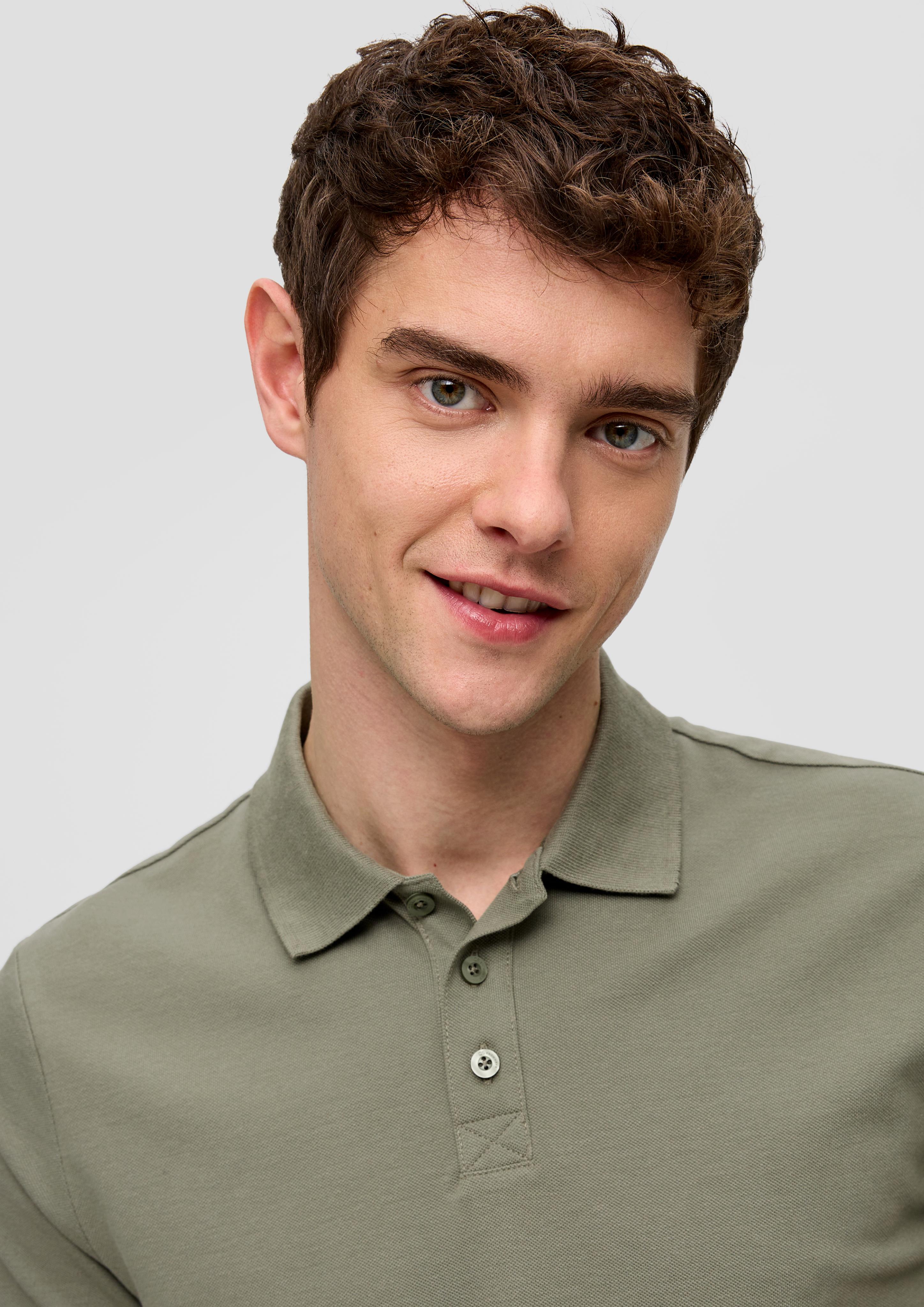 Poloshirt mit gestricktem Kragen  2140707-7380