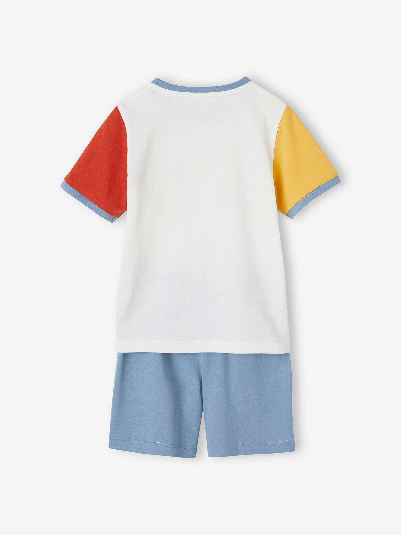 Vertbaudet Kurzer Jungen Schlafanzug mit Schriftzug Oeko-Tex - himmelblau