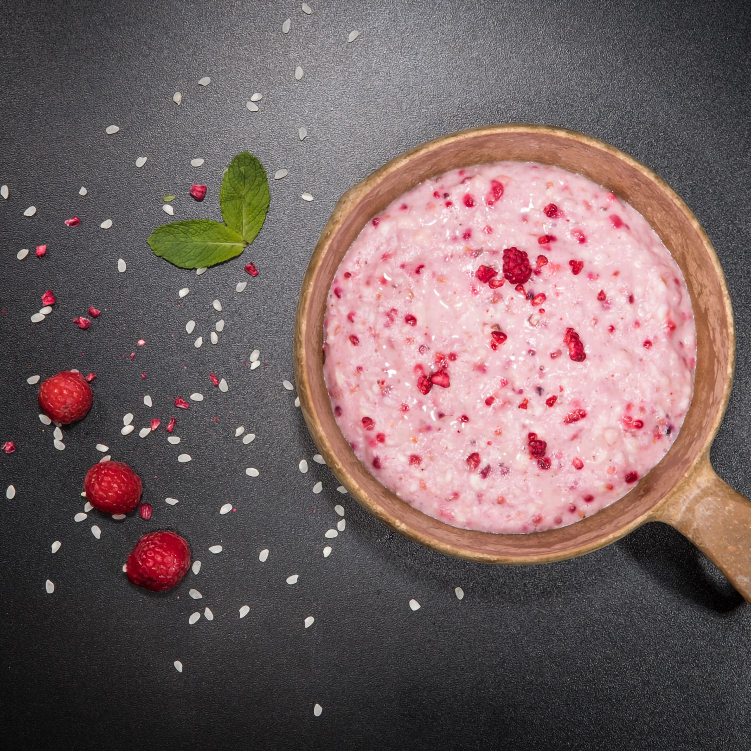 Frühstück Reispudding mit Beeren