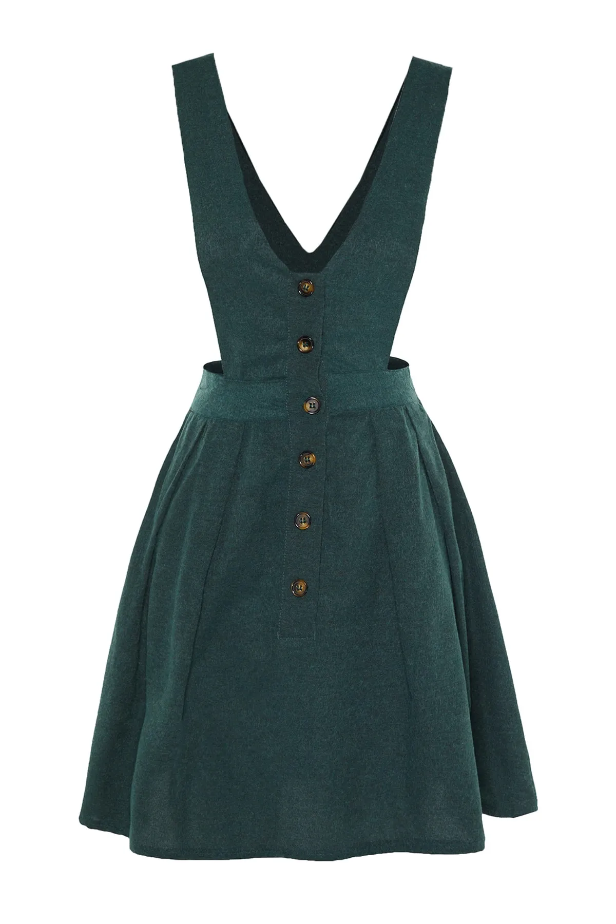 Trendyol Collection  Khakifarbenes Mini-Gilet-Webkleid mit Knöpfen TWOAW21EL1163